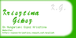 krisztina gipsz business card